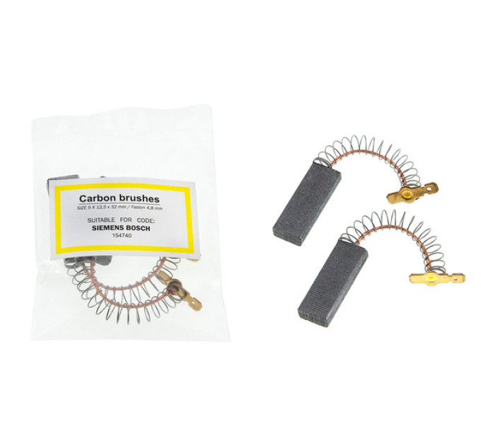 Щетки графитовые для стиральной машины Bosch, Siemens (5x12.5x32 мм, клема 4.8 мм), двухслойные (сендвич)