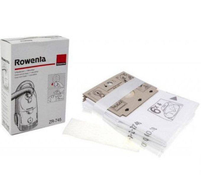 Набір паперових мішків для пилососа Rowenta ZR-745 (6 шт + фільтр)