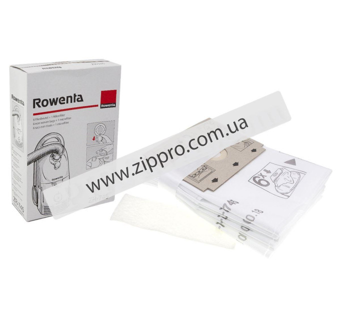Набір паперових мішків для пилососа Rowenta ZR-745 (6 шт + фільтр)