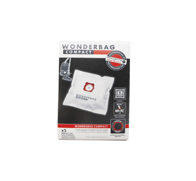 Набір універсальних одноразових мішківWonderbag Compact WB305120 для пилососів Rowenta, Moulinex, Electrolux
