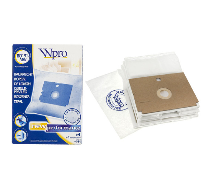 Набір мішків Wpro RO191-MW (4 шт + фільтр) - 481281718623
