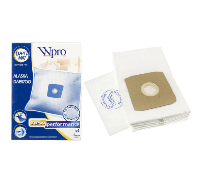 Набір мішків Wpro DA47-MW (4 шт + фільтр) - 481281718616