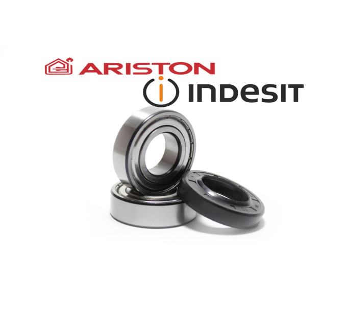 Комплект подшипников SKF 204 + 205 с сальником 30×53,5×10/14,1 для стиральной машины Indesit / Ariston / Hotpoint