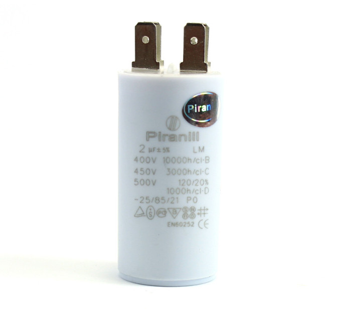 Конденсатор CBB60 2 мкФ 450 V, с клеммами
