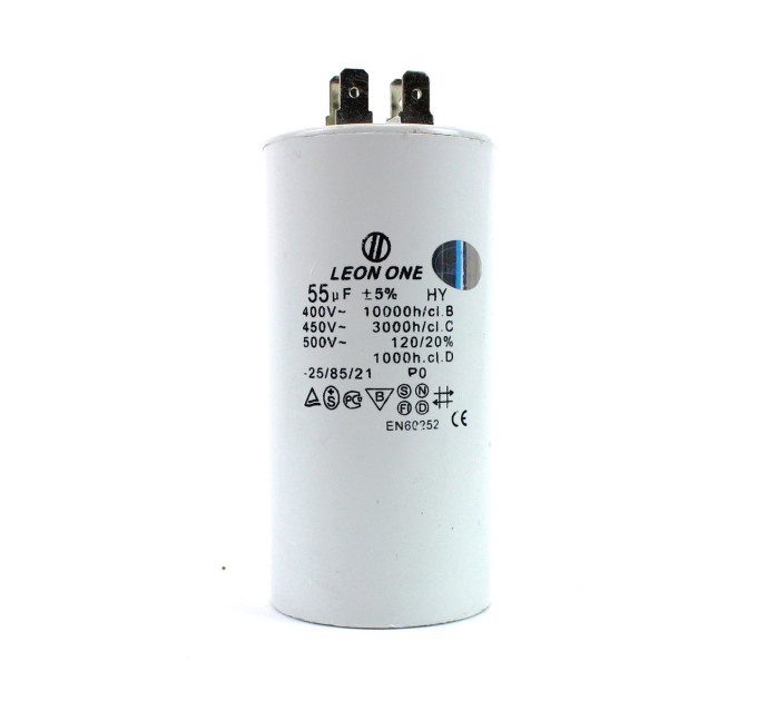 Конденсатор CBB60 55 мкФ 450 V, з клемами (Leon One)