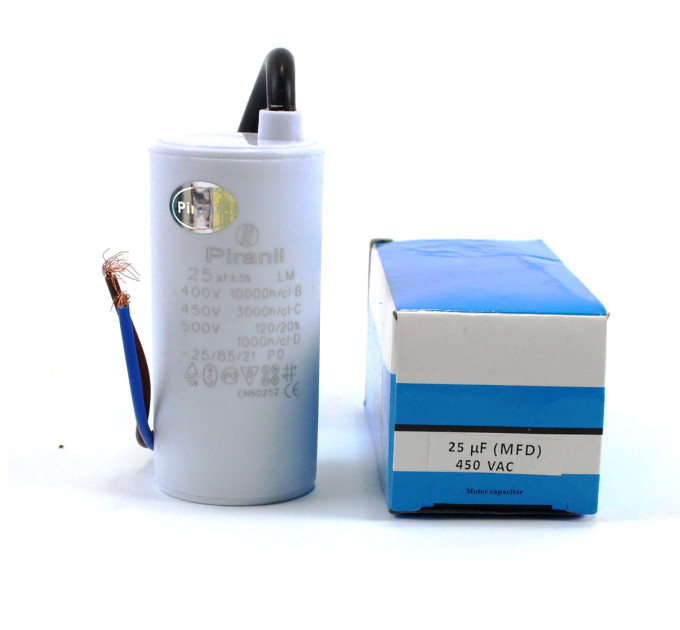 Конденсатор CBB60 25 мкФ 450 V, з проводом