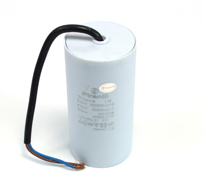 Конденсатор CBB60 90 мкФ 450 V, с проводами