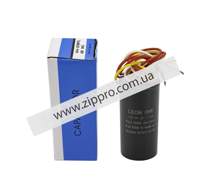 Конденсатор CBB60 10+4 мкФ, 450V подвійний (Leon One)