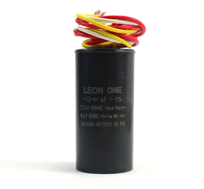Конденсатор CBB60 12+4 мкФ, 450 V подвійний (Leon One)