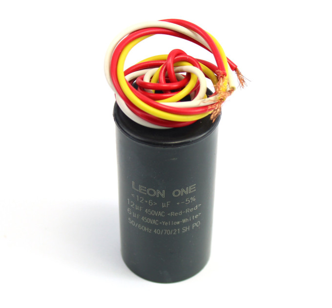 Конденсатор CBB60 12+6 мкФ, 450 V подвійний (Leon One)