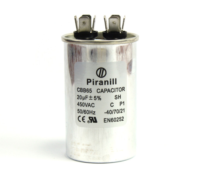 Конденсатор CBB65 20 мкФ 450 V, металевий