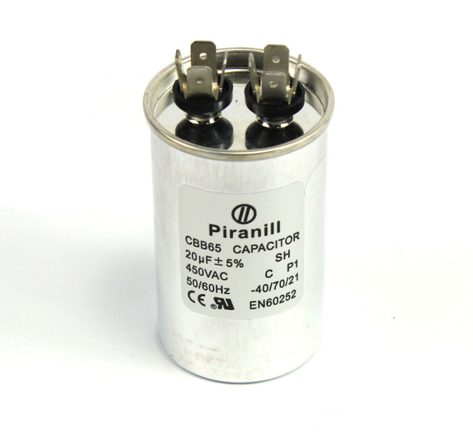 Конденсатор CBB65 20 мкФ 450 V, металевий