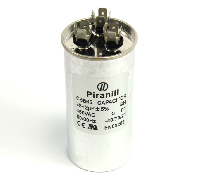 Конденсатор для кондиционера CBB65 35+2 мкф 450 V, металлический, двойной