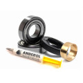 Комплект подшипников SKF 204 + 205, сальник 30×52×8,5/10,5 и латунная втулка 25×30×14 для стиральной машины Indesit / Ariston / Hotpoint