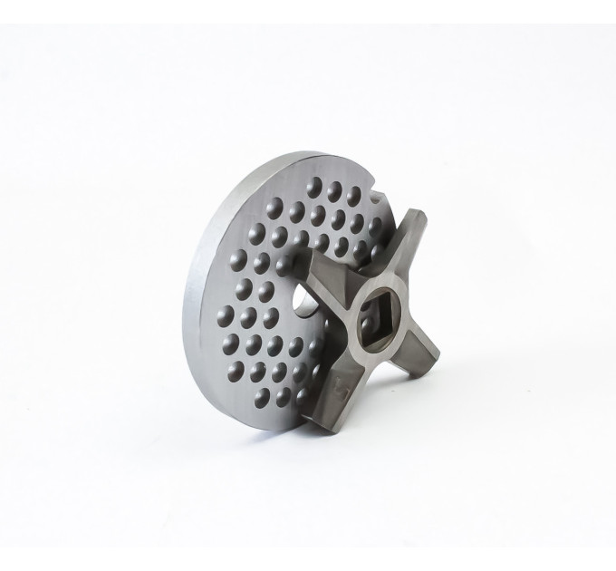 Оригинальные решетка для мясорубки Zelmer и двусторонний нож NR5 с муфтами