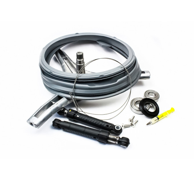 Крестовина + подшипники + сальник + манжета + винты + амортизаторы ANSA + хомут для стир. машины LG