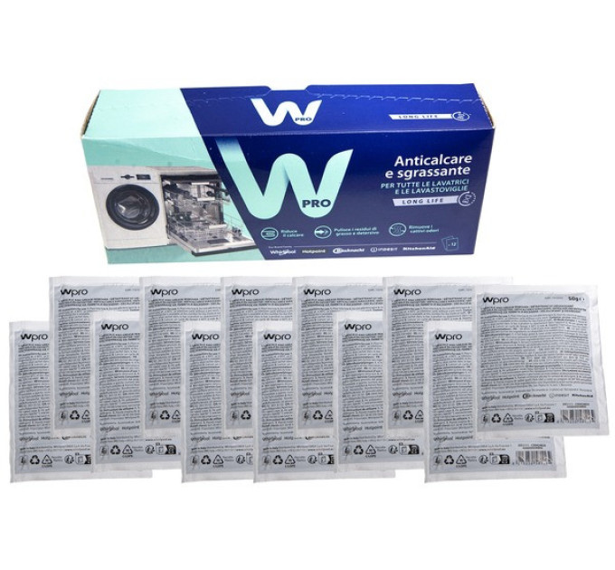 Порошок Whirlpool Wpro для удаления накипи, сашет - 484000008810 / 384875 / 484000008814