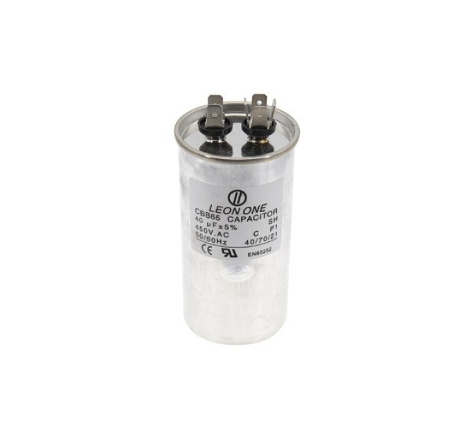 Конденсатор CBB65 40 мкФ 450 V, металевий (Leon One)