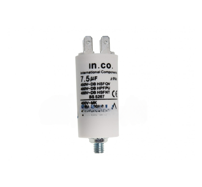 Конденсатор CBB60 7.5 мкФ 450V, с гайкой (in.co.)
