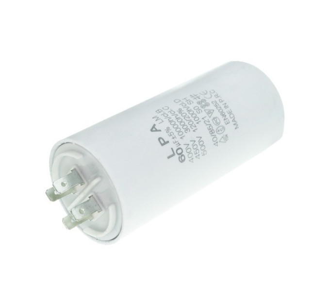Конденсатор CBB60 60 мкФ 450V, с клеммами, резьбовым креплением и гайкой (LPA)