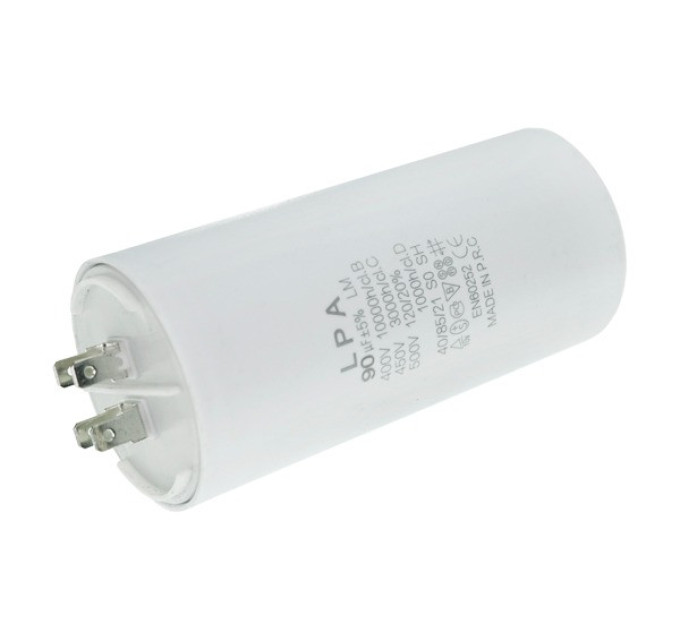 Конденсатор CBB60 90 мкФ 450V, з клемами, різьбовим кріпленням та гайкою (LPA)