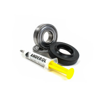 Подшипники стиральной машины Ariston SKF 6204, SKF 6205, сальник 30*52*10/12 и рем. втулка 25*30*14 нерж + хим