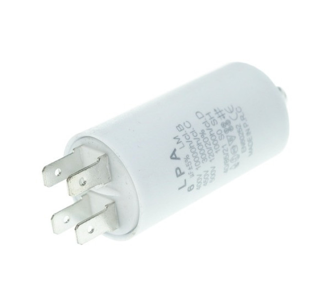 Конденсатор CBB60 6 мкФ 450V, з клемами, різьбовим кріпленням та гайкою (LPA)