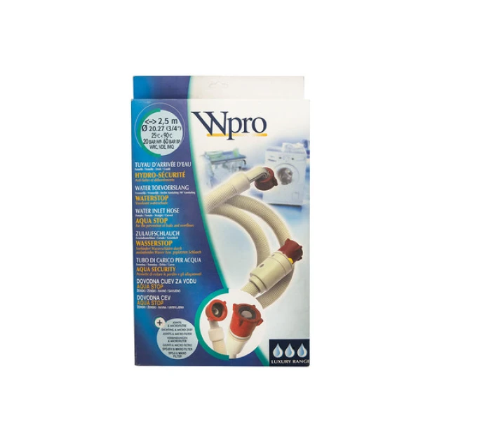 Шланг подачи воды Wpro (2.5 м, 3/4) с функцией AquaStop - 481953028926