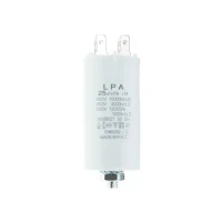 Конденсатор CBB60 25 мкФ 450V, с клеммами, резьбовым креплением и гайкой (LPA)